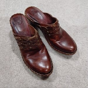 Frye Brown Leather Clogs